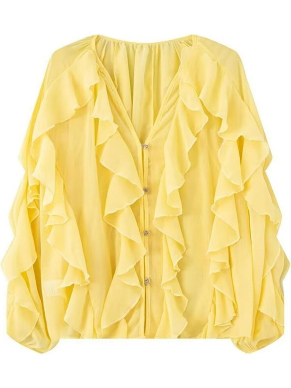 Ruffled Multi-Layered Summer Blouse for Women | Chiffon Shirt Top, Stylish